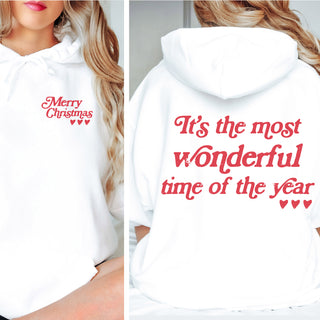 Merry Christmas Retro Graphic Hoodie Front & Back Design
