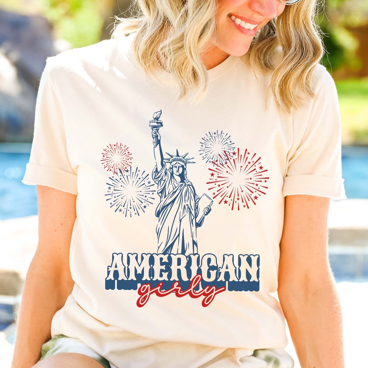 American Girly Statue of Liberty Tee - Limeberry Designs