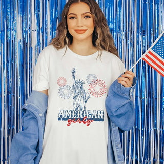 American Girly Statue of Liberty Wholesale Tee - Quick Shipping - Limeberry Designs