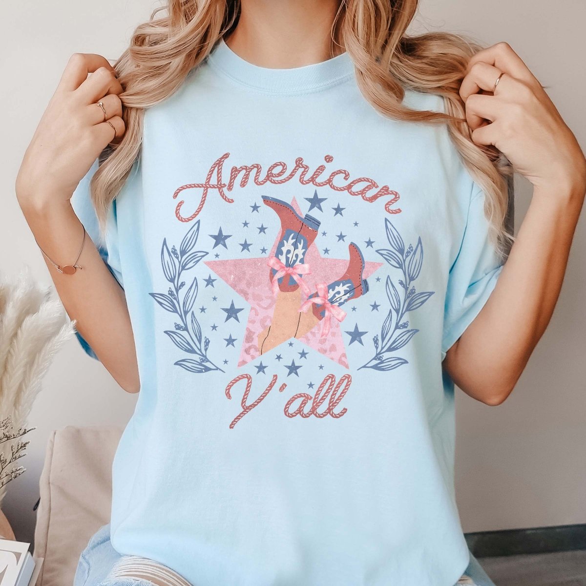 American Y'all Boots Comfort Color Tee - Limeberry Designs