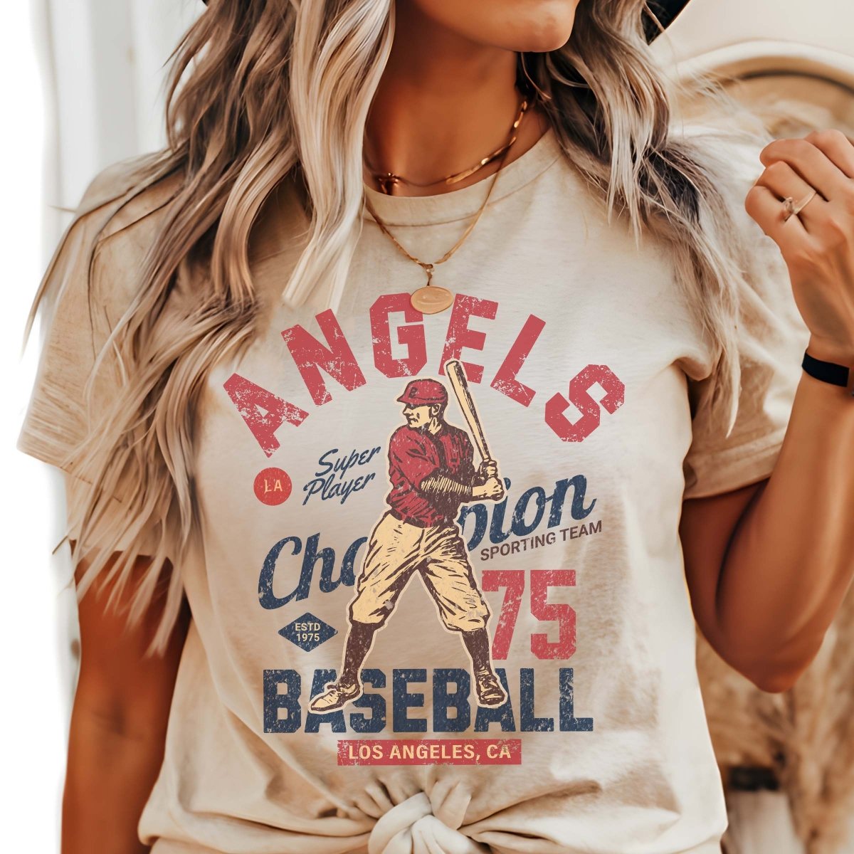 Angels Vintage Baseball Team Tee - Limeberry Designs