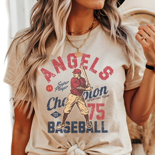 Angels Vintage Baseball Team Wholesale Tee - Quick Shipping - Limeberry Designs