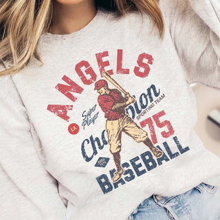 Angels Vintage Baseball Wholesale Graphic Sweatshirt - Fast TAT - Limeberry Designs