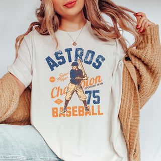 Astros Vintage Baseball Team Wholesale Tee - Quick Shipping - Limeberry Designs
