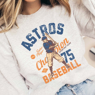 Astros Vintage Baseball Wholesale Graphic Sweatshirt - Quick Shipping - Limeberry Designs