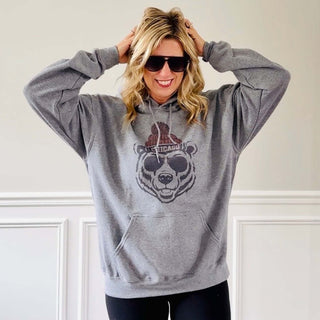 Bear With Chicago Beanie Graphic Hoodie - Limeberry Designs