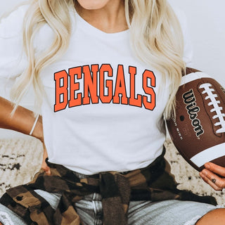 Bengals Collegiate Letter Bella Graphic Tee - Limeberry Designs