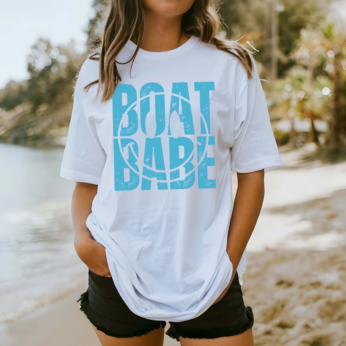 Boat Babe Smile Comfort Color Tee - Limeberry Designs
