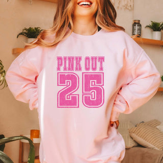 Bold Athletic Distressed Team & Number Graphic Sweatshirt - Limeberry Designs