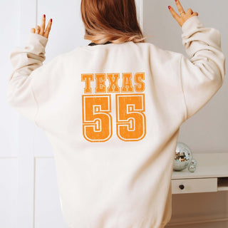 Bold Athletic Distressed Team & Number Graphic Sweatshirt - Limeberry Designs