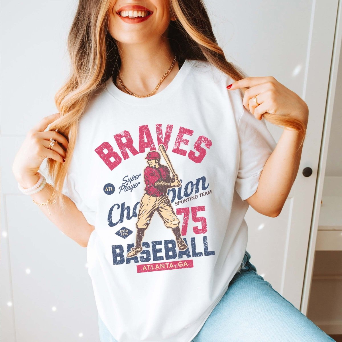 Braves Vintage Baseball Team Tee - Limeberry Designs