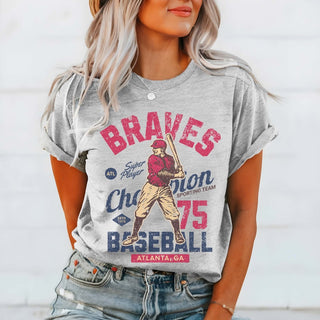 Braves Vintage Baseball Team Wholesale Tee - Fast Shipping - Limeberry Designs
