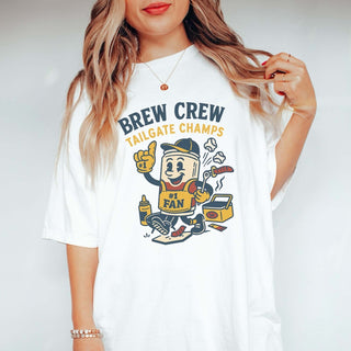 Brew Crew Tailgate Champs Wholesale Comfort Color Tee - Fast Shipping - Limeberry Designs