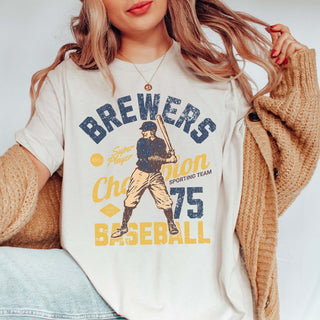 Brewers Vintage Baseball Team Wholesale Tee - Fast Shipping - Limeberry Designs