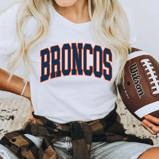 Broncos Collegiate Letter Bella Graphic Tee - Limeberry Designs