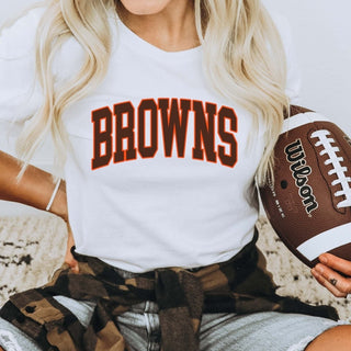 Browns Collegiate Letter Bella Graphic Tee - Limeberry Designs