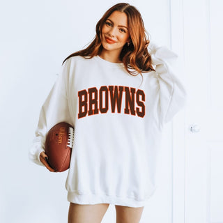 Browns Collegiate Letter Graphic Sweatshirt + Hoodie - Limeberry Designs