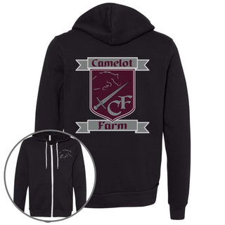 Camelot Farm Front And Back Design Bella Zip-Up Hoodie - Limeberry Designs