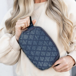 CC Quilted Denim Diamond Belt Bag - Limeberry Designs