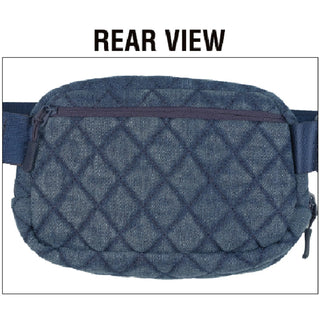 CC Quilted Denim Diamond Belt Bag - Limeberry Designs