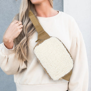 C.C. Sherpa and Suede Contrast Belt Bag - Limeberry Designs