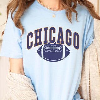 Chicago With Football Bella Graphic Tee - Limeberry Designs