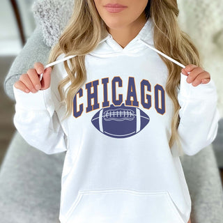 Chicago With Football Graphic Hoodie - Limeberry Designs