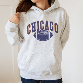 Chicago With Football Graphic Hoodie - Limeberry Designs