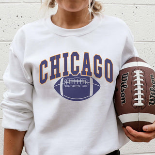Chicago With Football Graphic Sweatshirt - Limeberry Designs