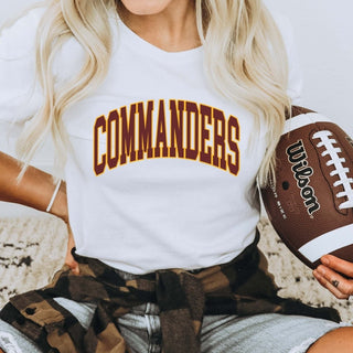 Commanders Collegiate Letter Bella Graphic Tee - Limeberry Designs