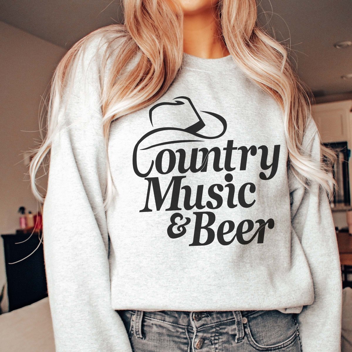 Country Music & Beer Sweatshirt - Limeberry Designs