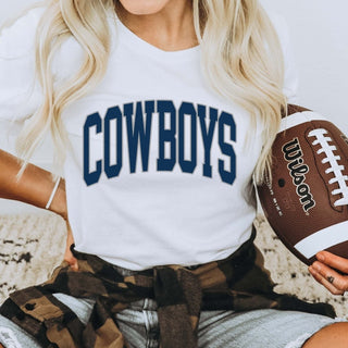 Cowboys Collegiate Letter Bella Graphic Tee - Limeberry Designs