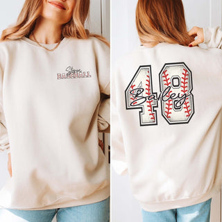 Custom Baseball Name Number Team Sweatshirt With Front And Back Designs - Limeberry Designs
