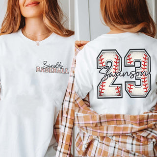 Custom Baseball Name Number Team Tee With Front And Back Design - Limeberry Designs