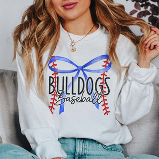 Custom Baseball Team With Bow Bella Sweatshirt - Limeberry Designs