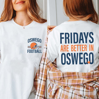 Custom Fridays Are Better Football Bella Graphic Tee With Front And Back Design - Limeberry Designs