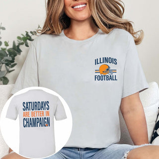 Custom Saturdays Are Better Football Bella Graphic Tee With Front And Back Design - Limeberry Designs