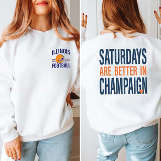 Custom Saturdays Are Better Football Sweatshirt With Front And Back Design - Limeberry Designs