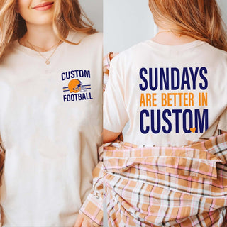 Custom Sundays Are Better Football Bella Graphic Tee With Front And Back Design - Limeberry Designs