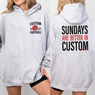 Custom Sundays Are Better Football Hoodie With Front And Back Design - Limeberry Designs