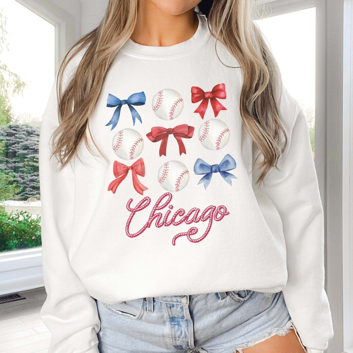Custom Team Baseball And Bow Collage Wholesale Sweatshirts - Trending - Limeberry Designs