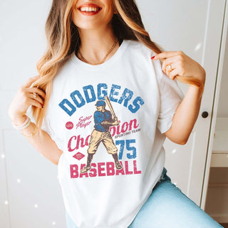 Dodgers Vintage Baseball Team Wholesale Tee - Fast Shipping - Limeberry Designs