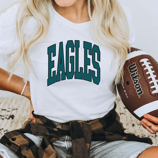 Eagles Collegiate Letter Bella Graphic Tee - Limeberry Designs