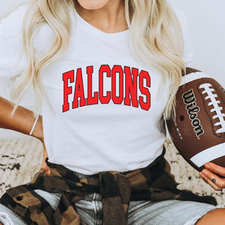 Falcons Collegiate Letter Bella Graphic Tee - Limeberry Designs