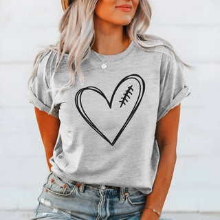 Football Heart Graphic Tee - Limeberry Designs