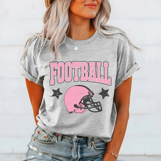 Football Helmet Pink Graphic Tee - Limeberry Designs