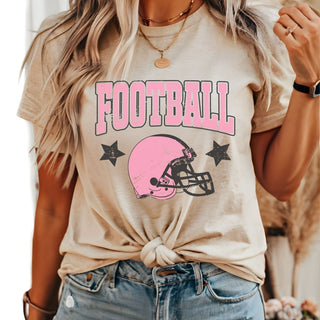 Football Helmet Pink Graphic Tee - Limeberry Designs