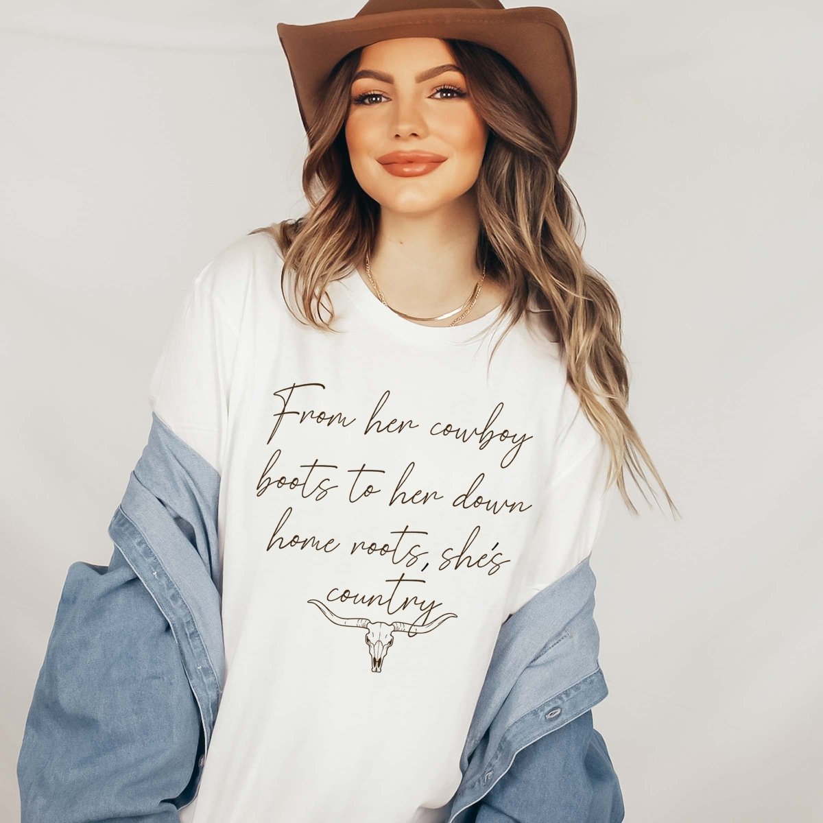 From Her Cowboy Boots Tee - Limeberry Designs