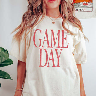 Game Day Vintage Red Ivory Comfort Color Tee - Limeberry Designs