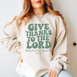 Give Thanks to the Lord Crew Sweatshirt - Limeberry Designs